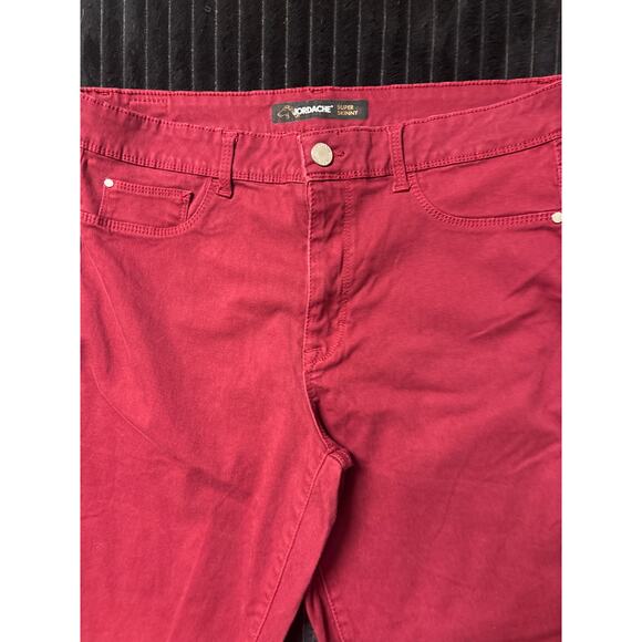 Jordache Women’s Red Super Skinny Pants Size 16 Stretch 28" Inseam - Picture 3 of 3